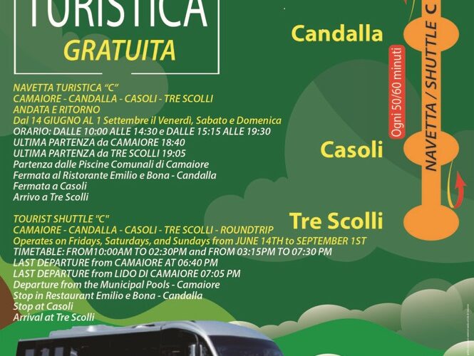 Camaiore, torna la navetta gratuita Camaiore-Candalla-Casoli-Trescolli