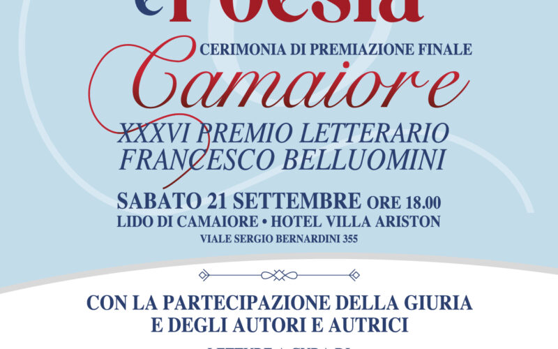 Camaiore è Poesia: sabato 21 settembre la serata finale del PLC – Francesco Belluomini